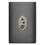 Conjunto Tomada Vertical 10A 4x2 - Novara Grafite Gold